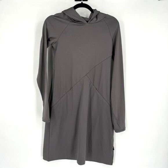 Betabrand Red Eye Travel Dress Gray Hooded Stetch Vacation Size XS - Picture 4 of 16